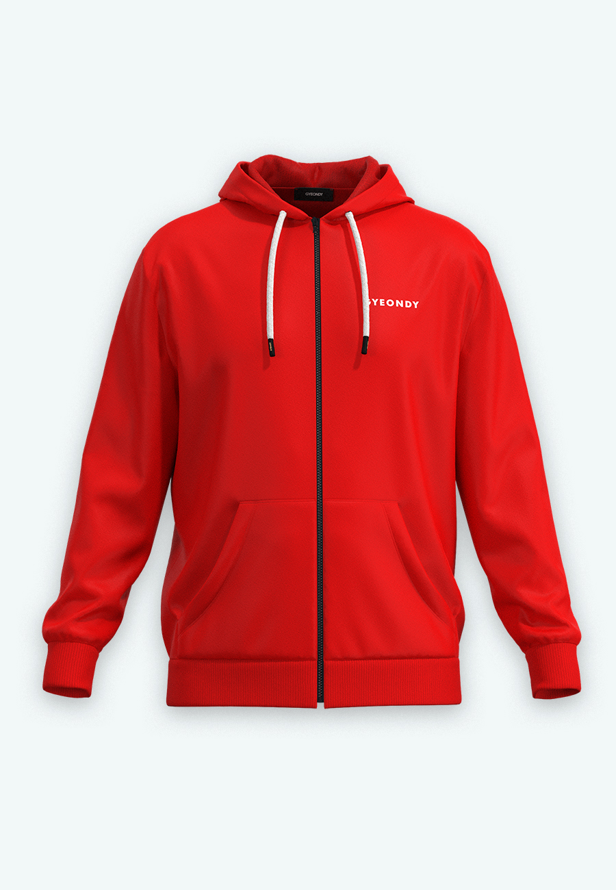 Худи на молнии мужской Худи на молнии цвет красный