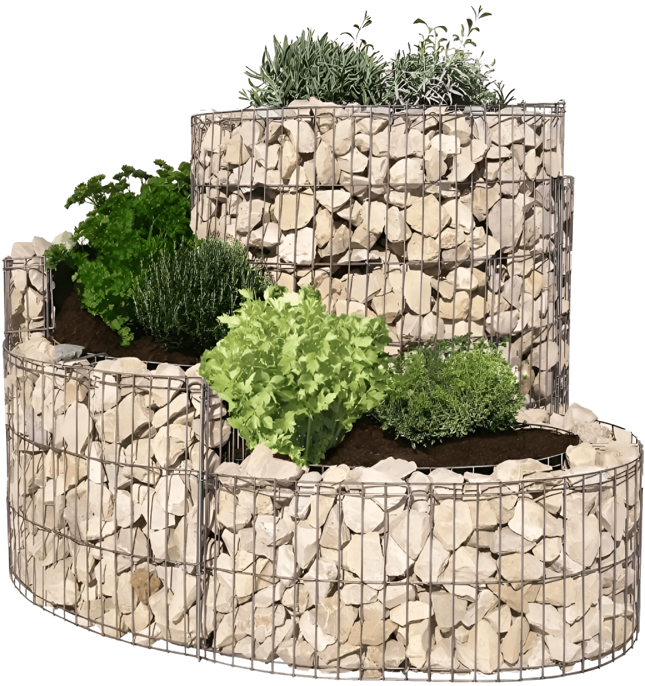 Клумба из габионов Клумба