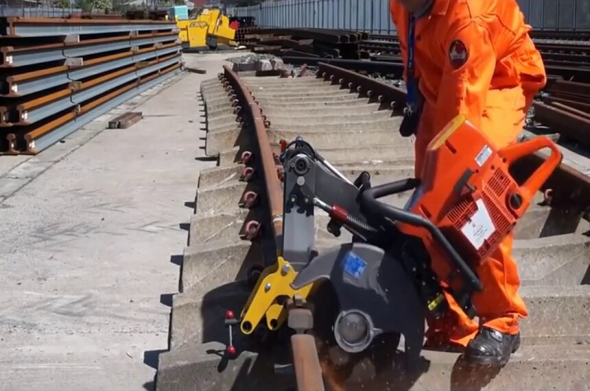 Резка рельс под углом 90°, 45° и 30°