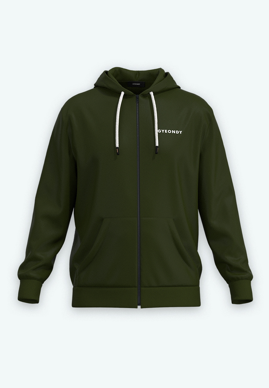 Худи на молнии мужские Худи на молнии цвет темный-хаки