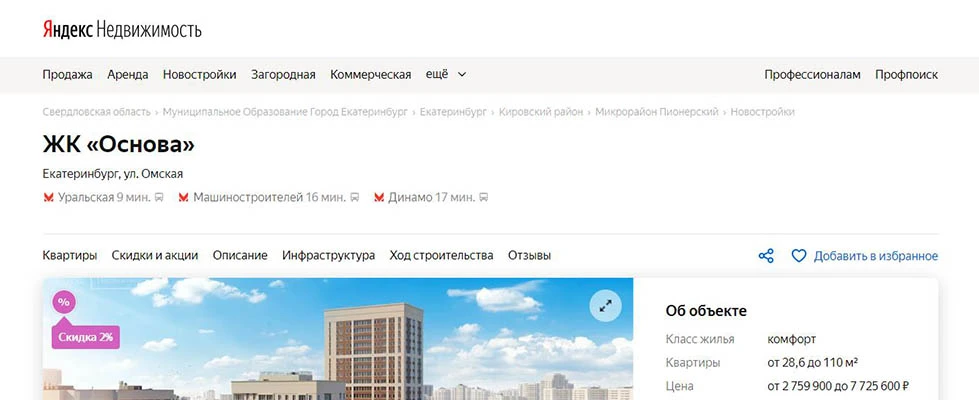 Продвижение ЖК на Циан и Яндекс Недвижимость