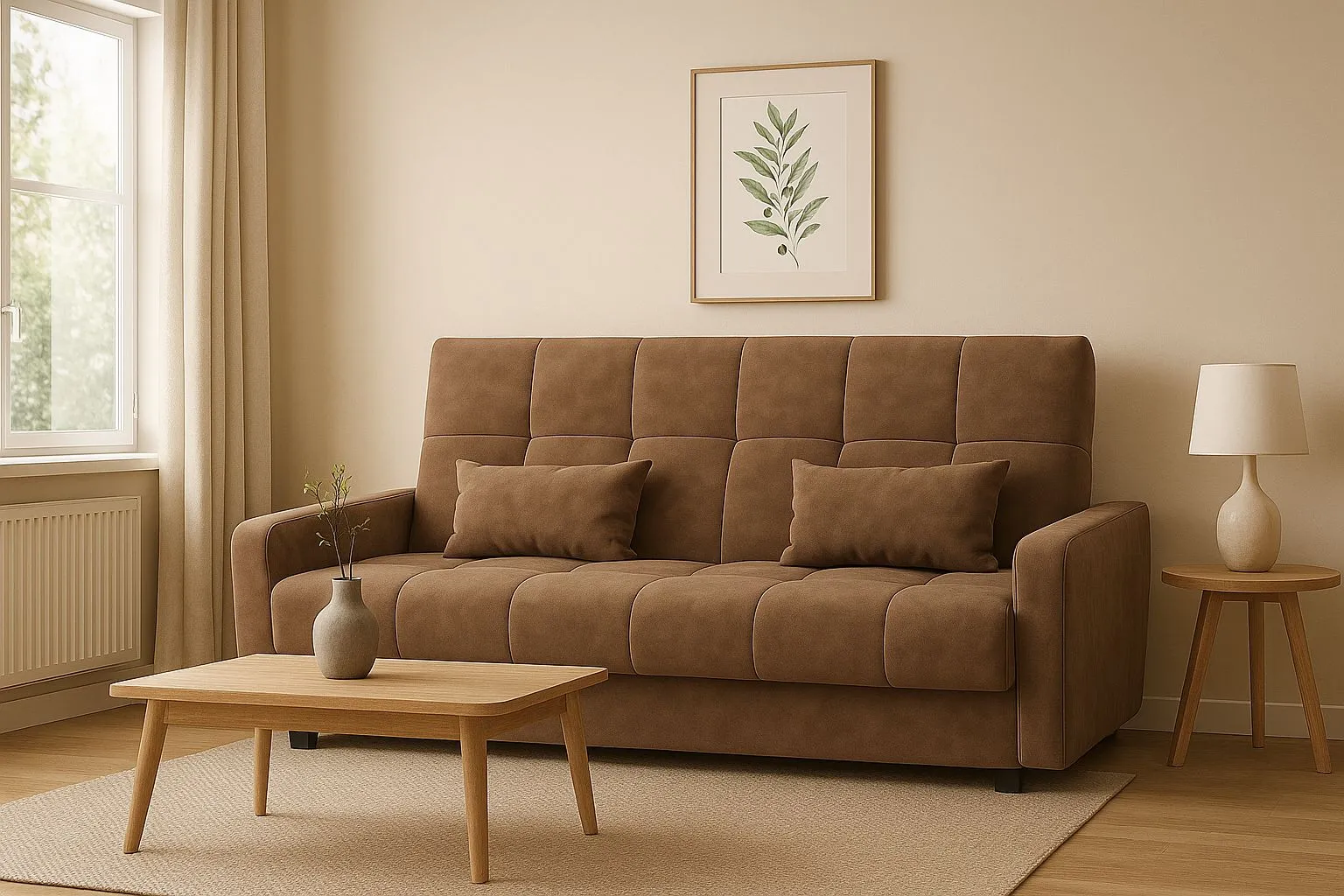 Прямой диван на высоких опорах 13–17 см