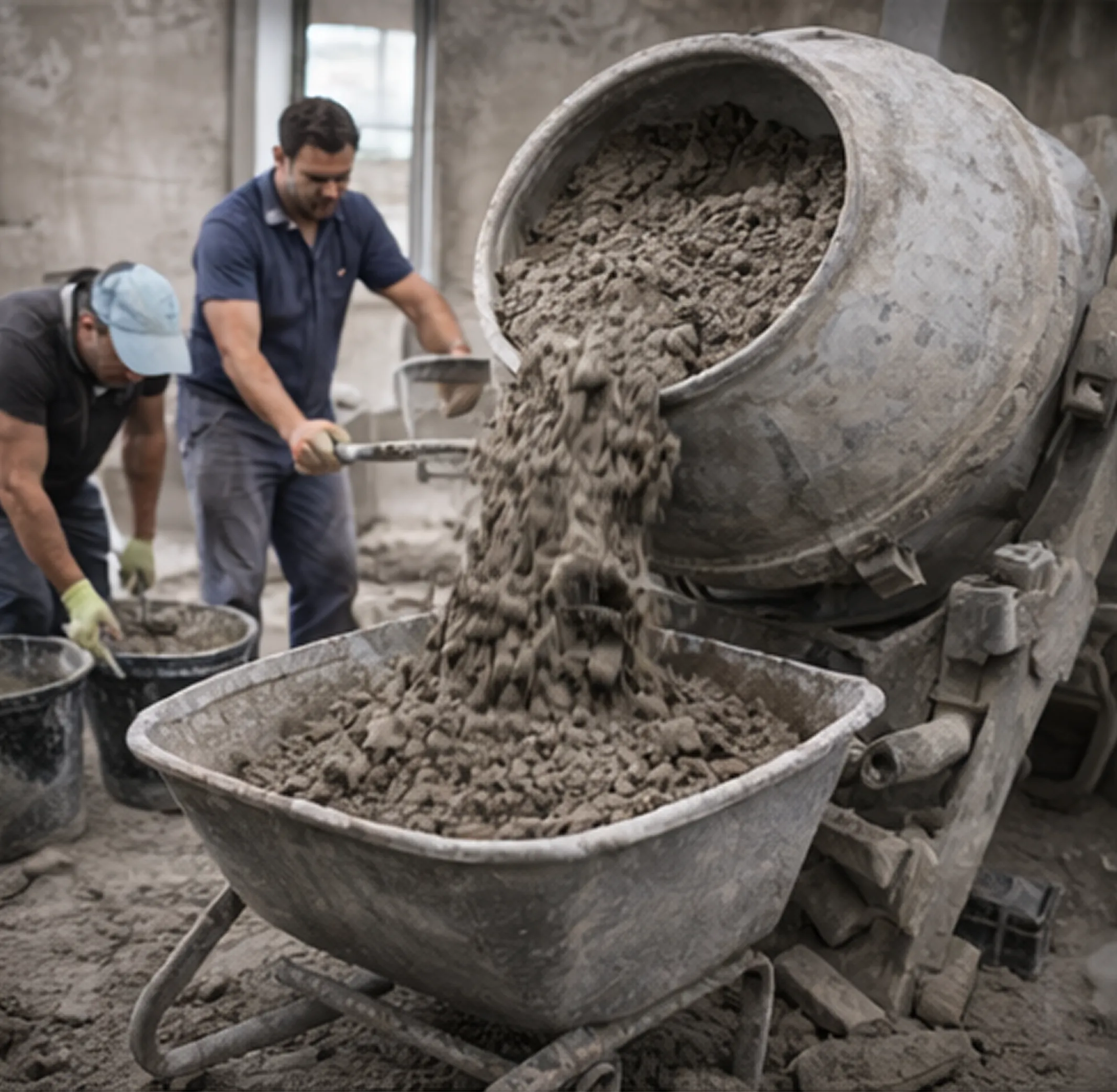 Приготовление полусухой цементно песчаной смеси для стяжки пола