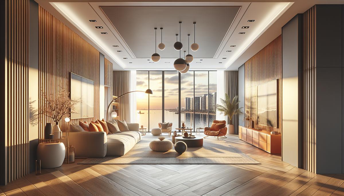 Интерьер апартаментов с видом на море в Батуми