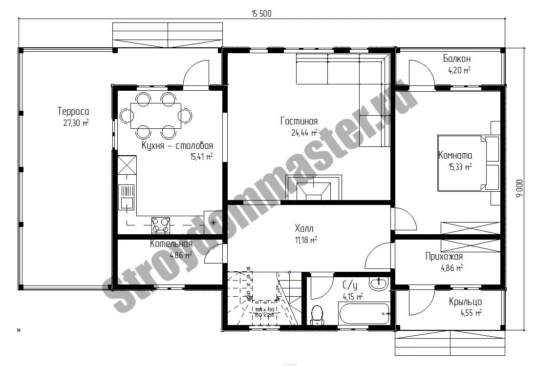 КАРКАСНЫЙ ДОМ ТИМБЕР 15.5Х9