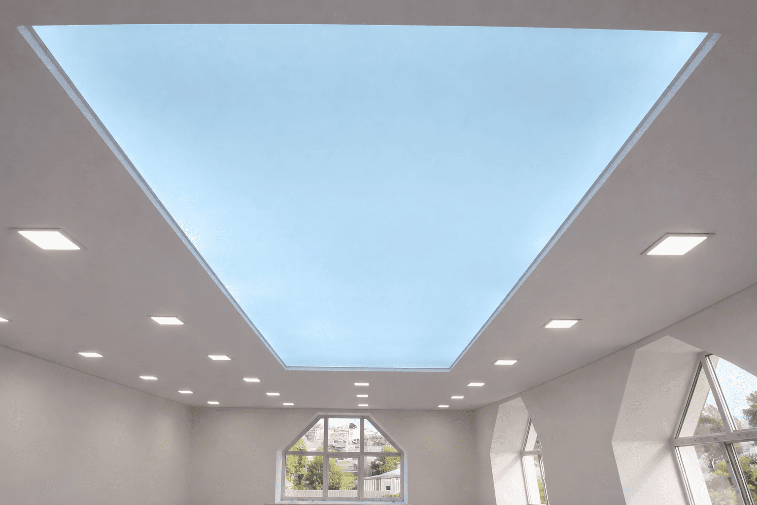 натяжной потолок с точечными светильниками с точечными светильниками