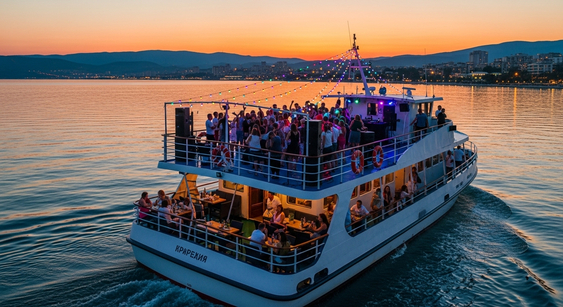 Ночное плавание с песнями и танцами