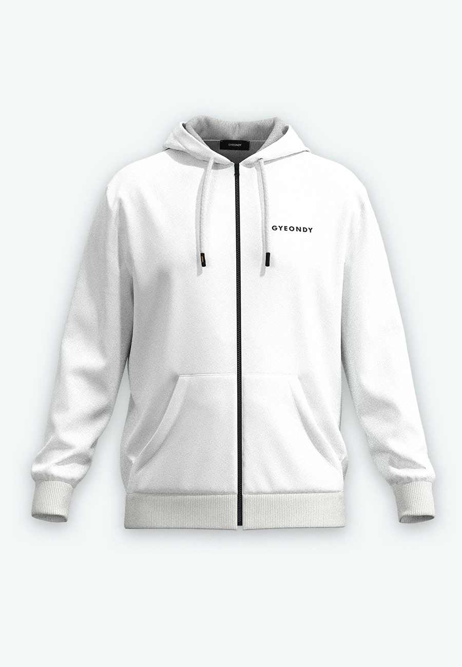 Худи на молнии мужской Худи на молнии цвет белый