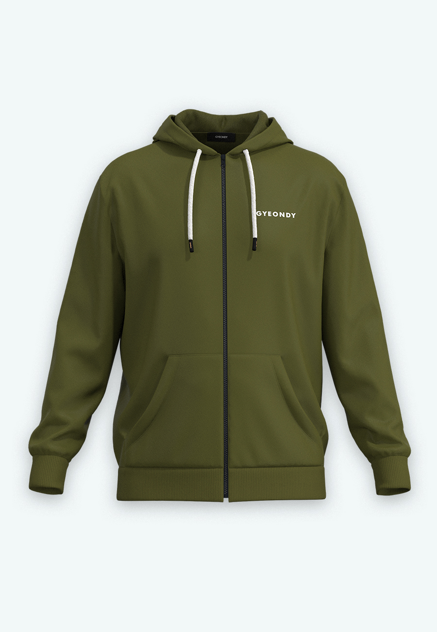 Худи на молнии мужские Худи на молнии цвет оливковый-зеленый