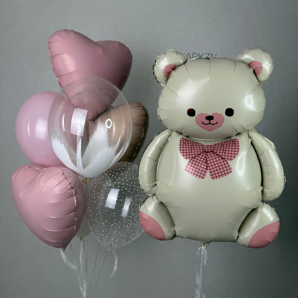 Милый Мишка и Связка из 7 шаров