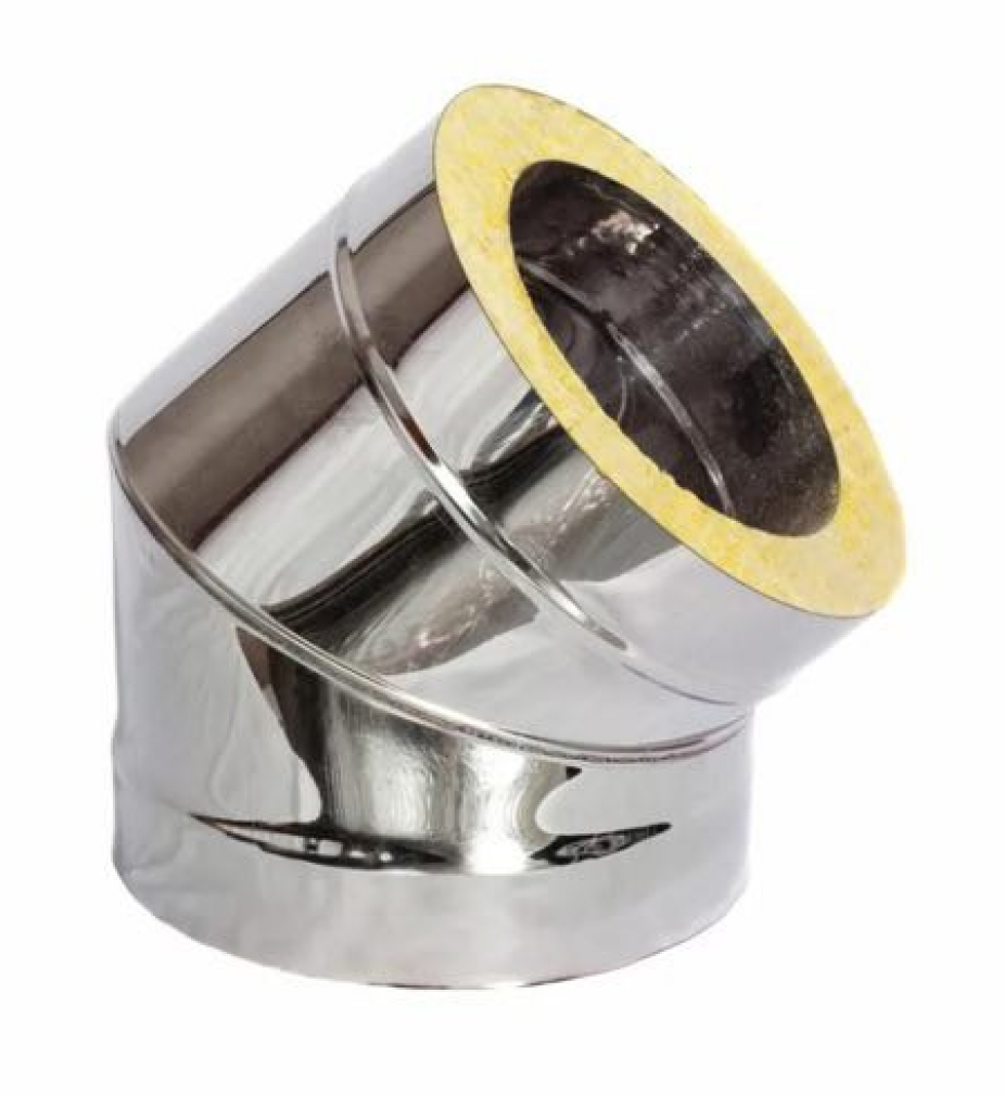 Элемент дымохода из оцинкованной стали. Полуотвод. Угол 45