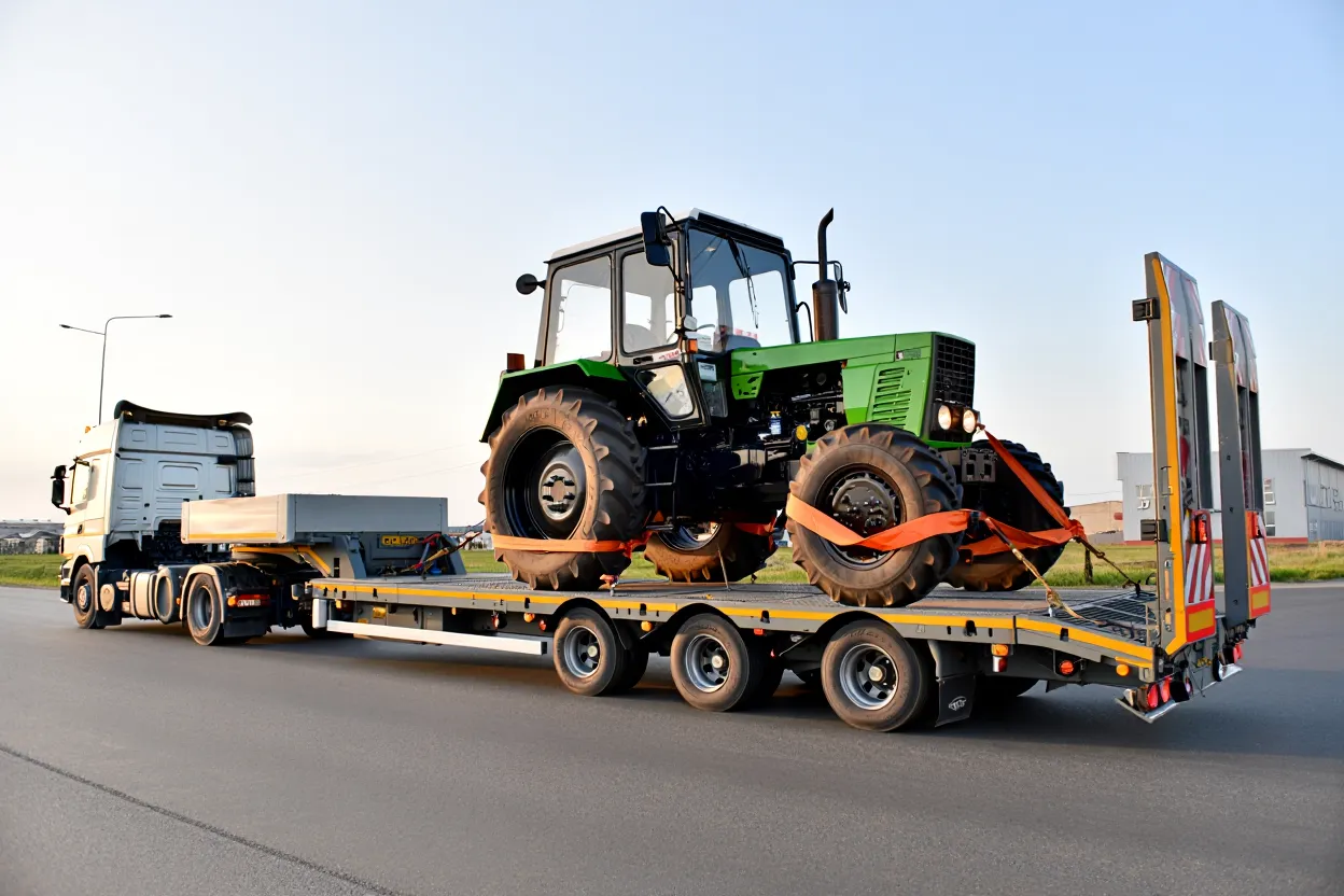 Перевозка трактора тралом: Как безопасно доставить технику по России