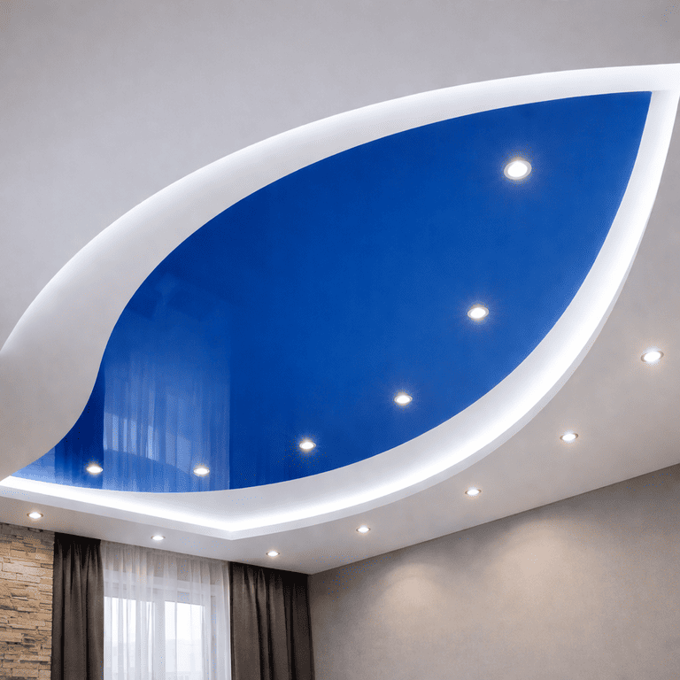 натяжной потолок с точечными светильниками с точечными светильниками