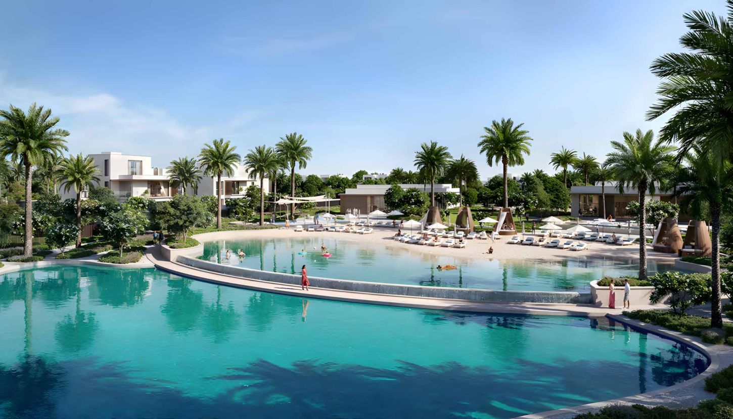 Coastal-inspired Palace Villas - Ostra at The Oasis, Dubailand, with elegant landscaping and private retreat desig
