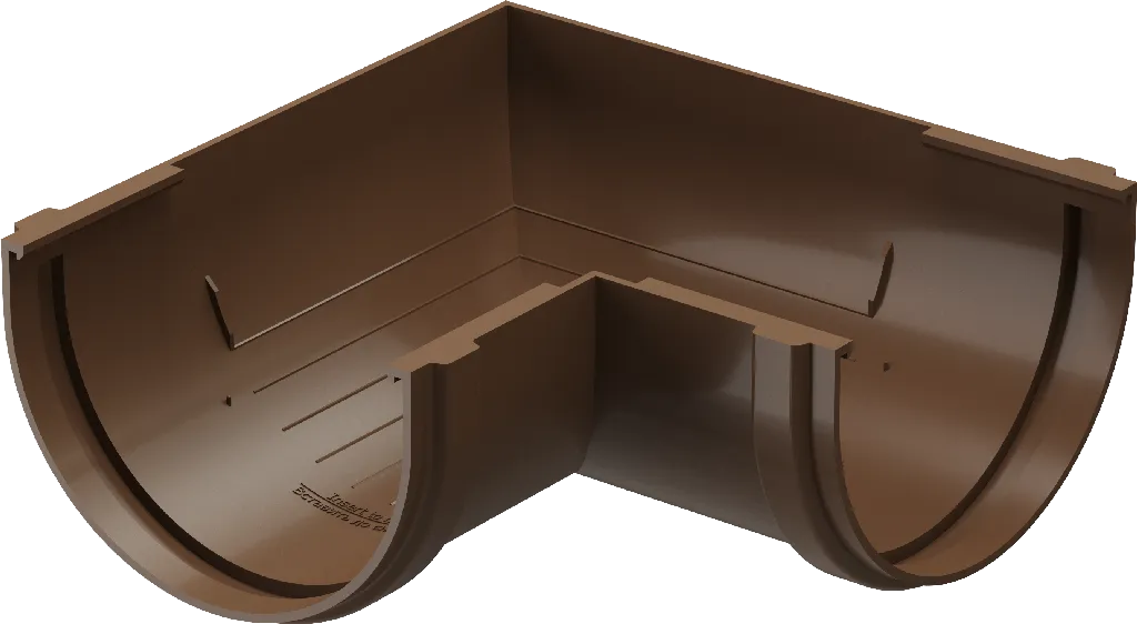 Угол жёлоба универсальный 90° d120 мм Docke Standard, Светло-коричневый (RAL8017)
