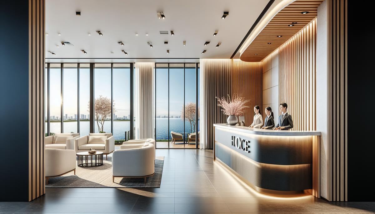 Апартаменты отеля с видом на море: интерьер и ресепшен