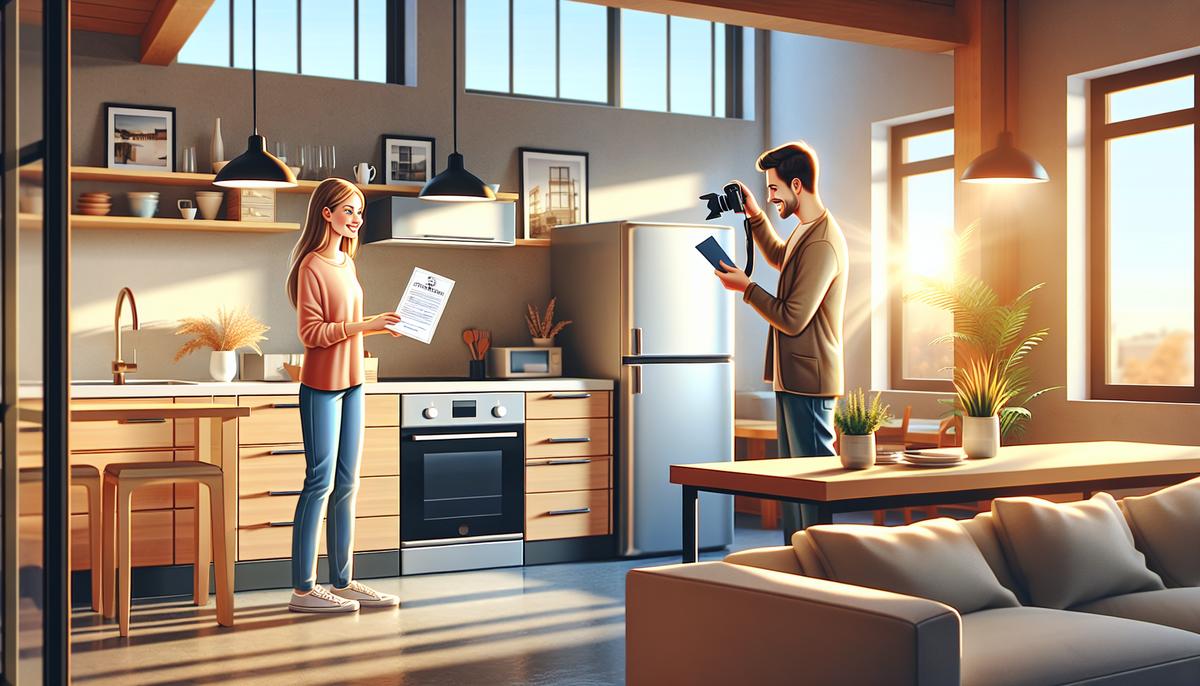 Человек осматривает квартиру перед арендой в Грузии