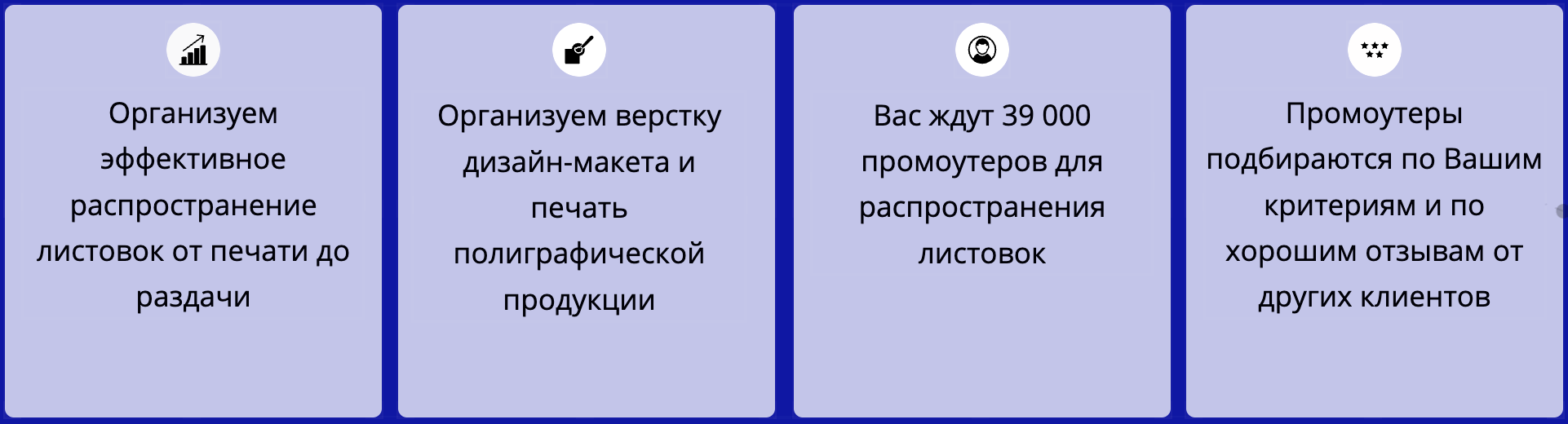 Описание услуги раздача листовок агентства промоутеров