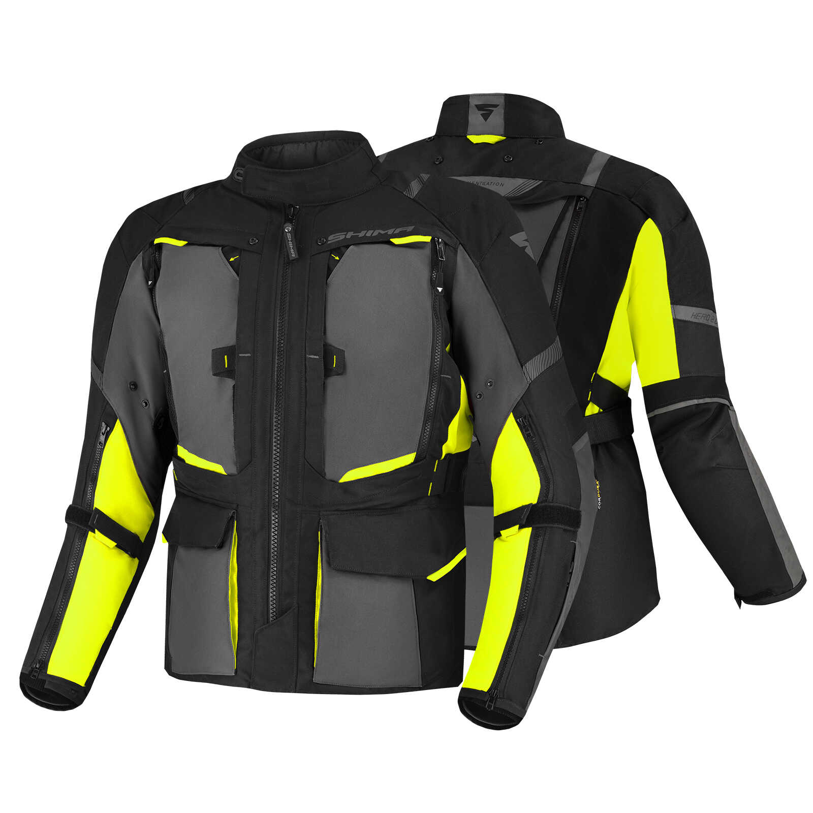 Туристическая мотокуртка SHIMA HERO 2.0 Men Fluo, неоновый — можно померить с защитой
