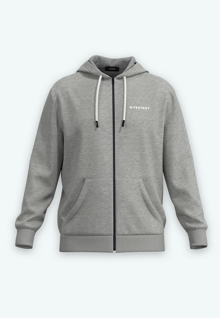 Худи на молнии мужской Худи на молнии цвет серый-меланж