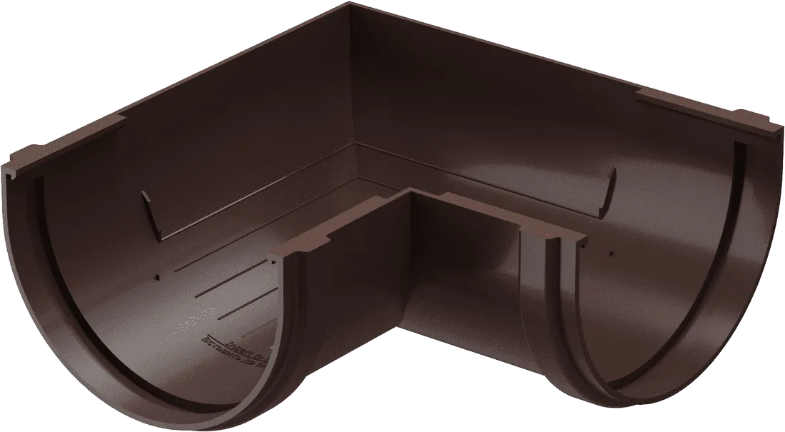 Угол жёлоба универсальный 90° d120 мм Docke Premium, Шоколад (RAL8019)