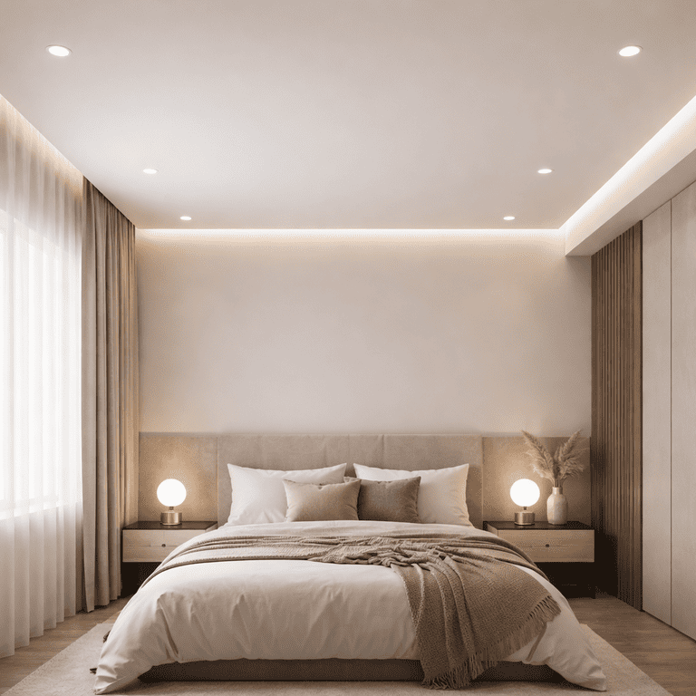 натяжной потолок с точечными светильниками с точечными светильниками