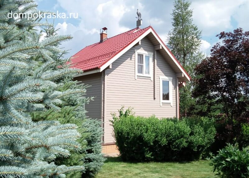Перекраска дома из клееного бруса в кофейный цвет