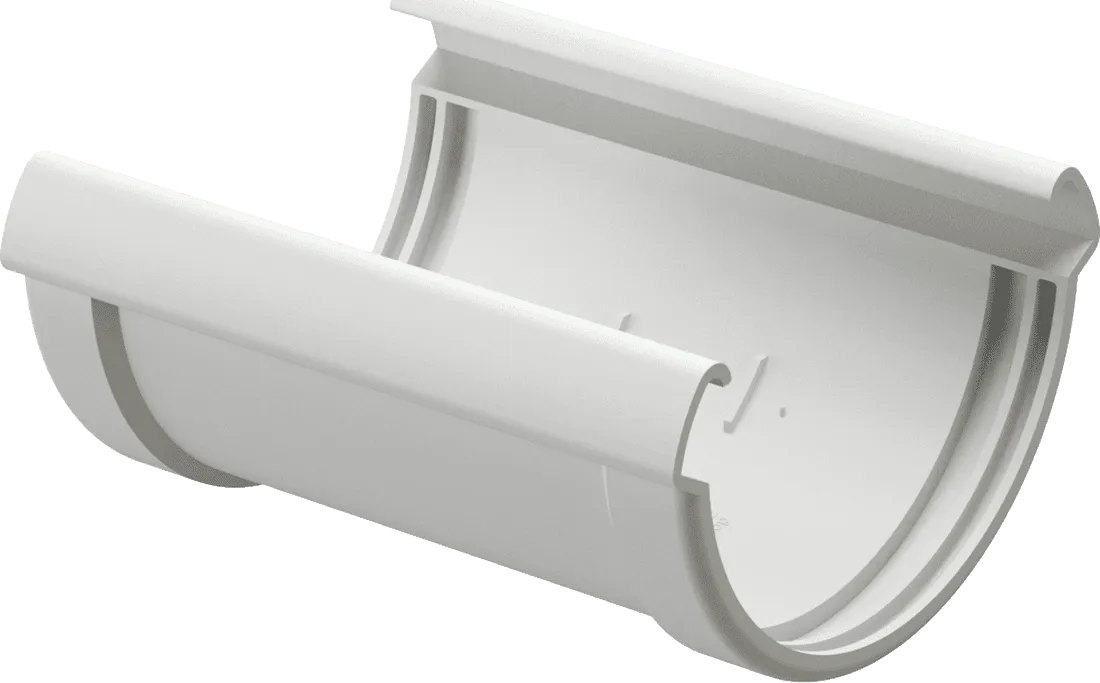 Соединитель желобов d141 мм Docke Lux, Пломбир (RAL9003)