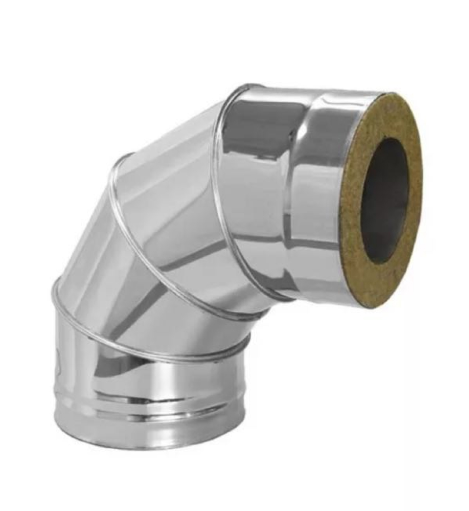 Элемент дымохода из оцинкованной стали. Отвод. Угол 90
