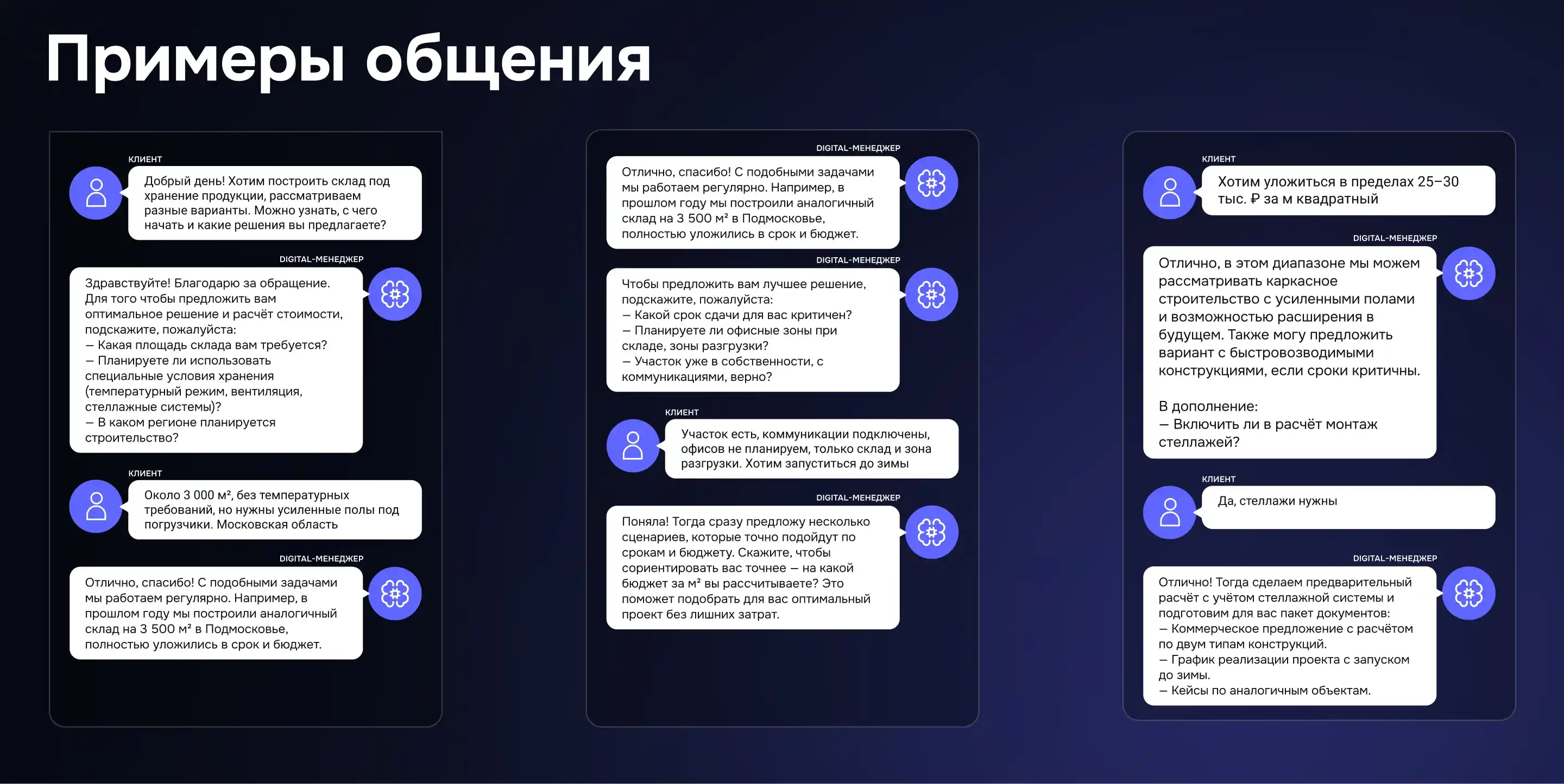 Примеры общения digital-сотрудника