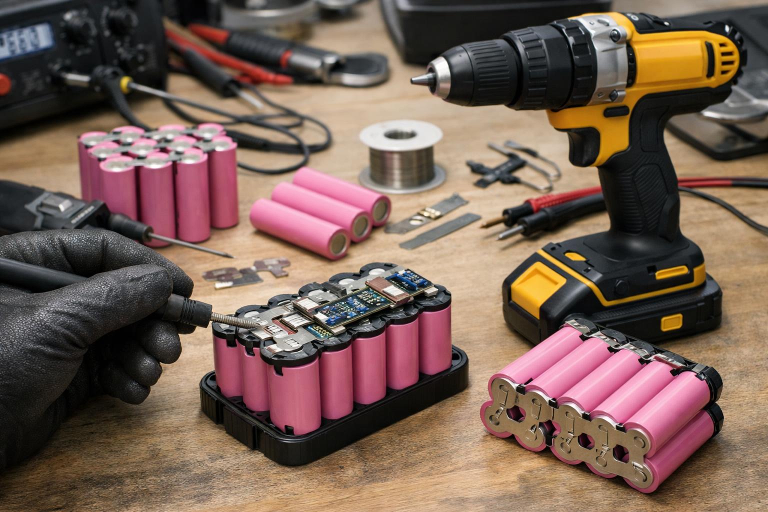 Сборка аккумуляторов 18В для шуруповерта на заказ Tesselion Сборка аккумуляторов 18В для шуруповерта на заказ Tesselion