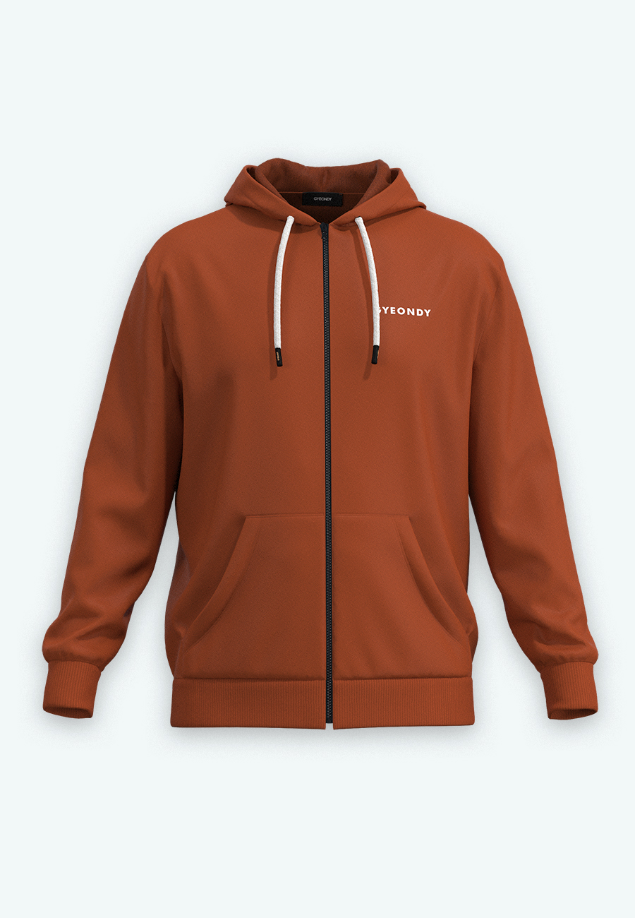 Худи на молнии мужской Худи на молнии цвет коричневый