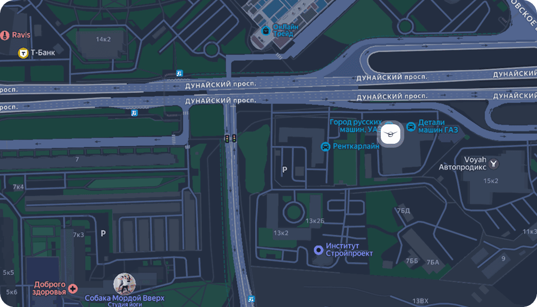 Карта Автоцентра Дунайский