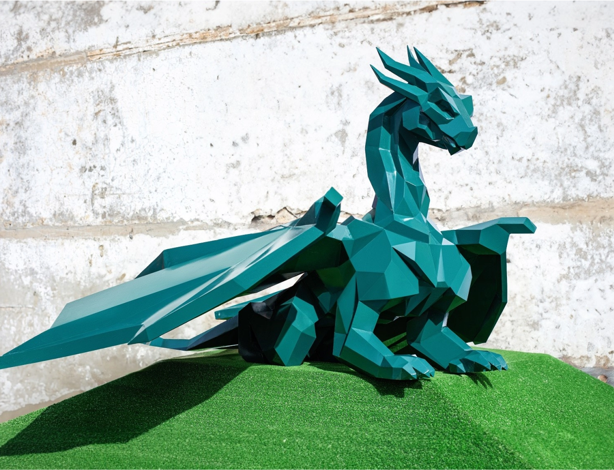 Полигональная фигура Дракон