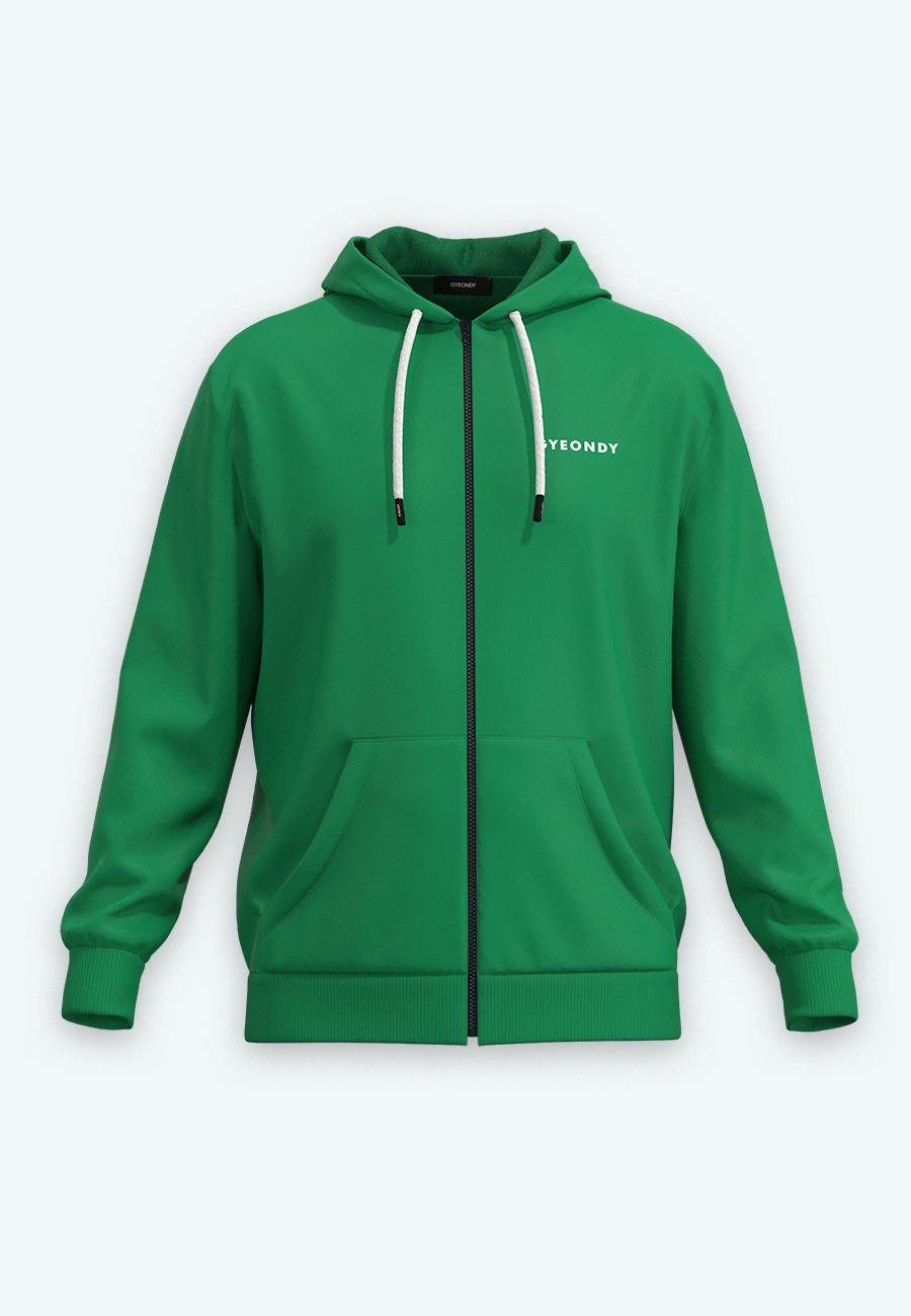 Худи на молнии мужской Худи на молнии цвет зелёный