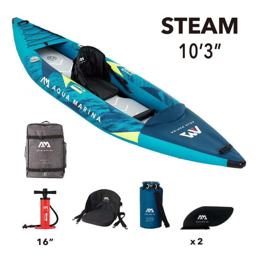 Каяк надувной одноместный aqua marina steam-312