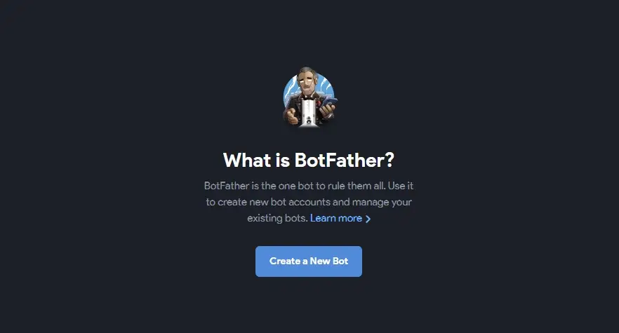 Регистрация бота через BotFather фото