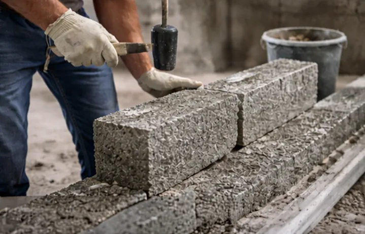 Возведение межкомнатных перегородок из отсевблока