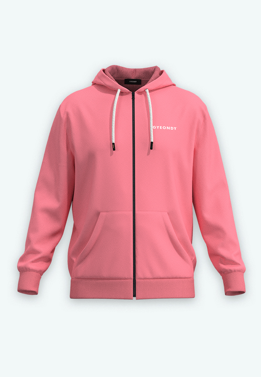 Худи на молнии мужской Худи на молнии цвет розовый
