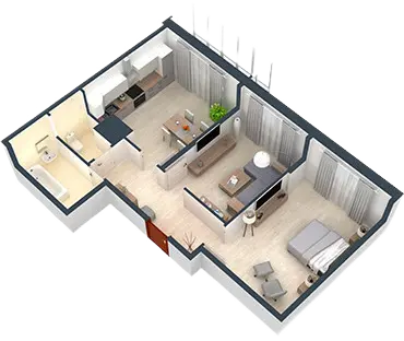 Натяжные потолки в 2 комн.квартиру 48 м²