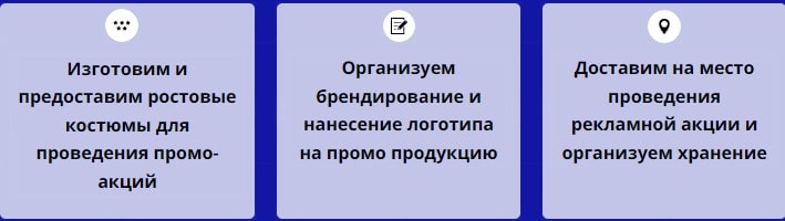 Описание организации по предоставлению ростового костюма