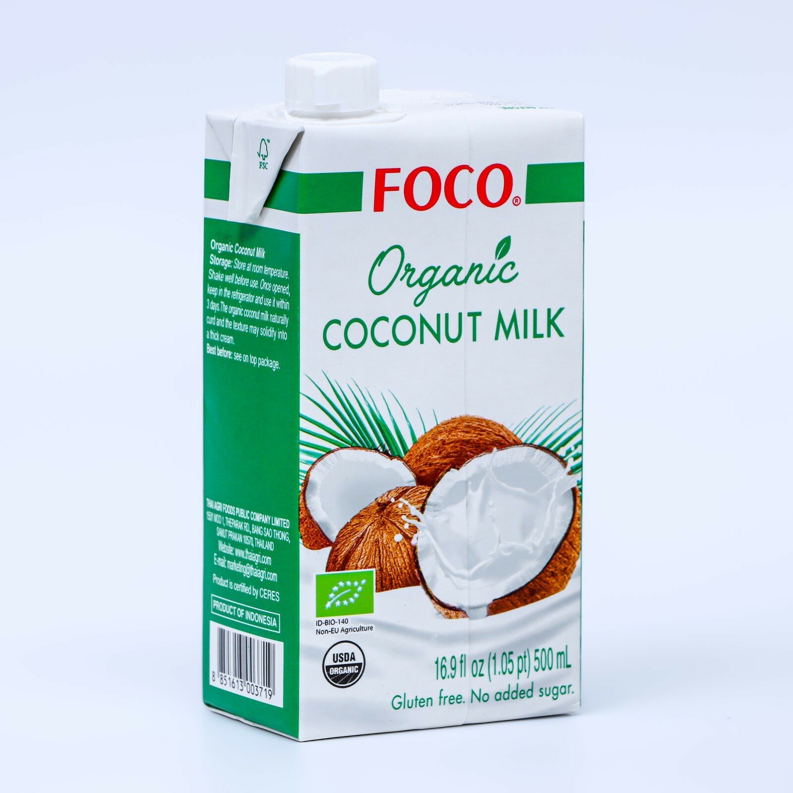 Кокосовое молоко Foco Organic, 500 мл в магазине "МореЕшь"