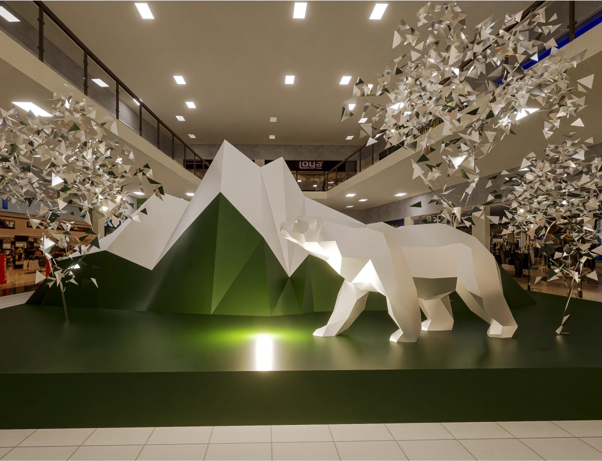 Полярный медведь Полигональная фигура Полярный медведь