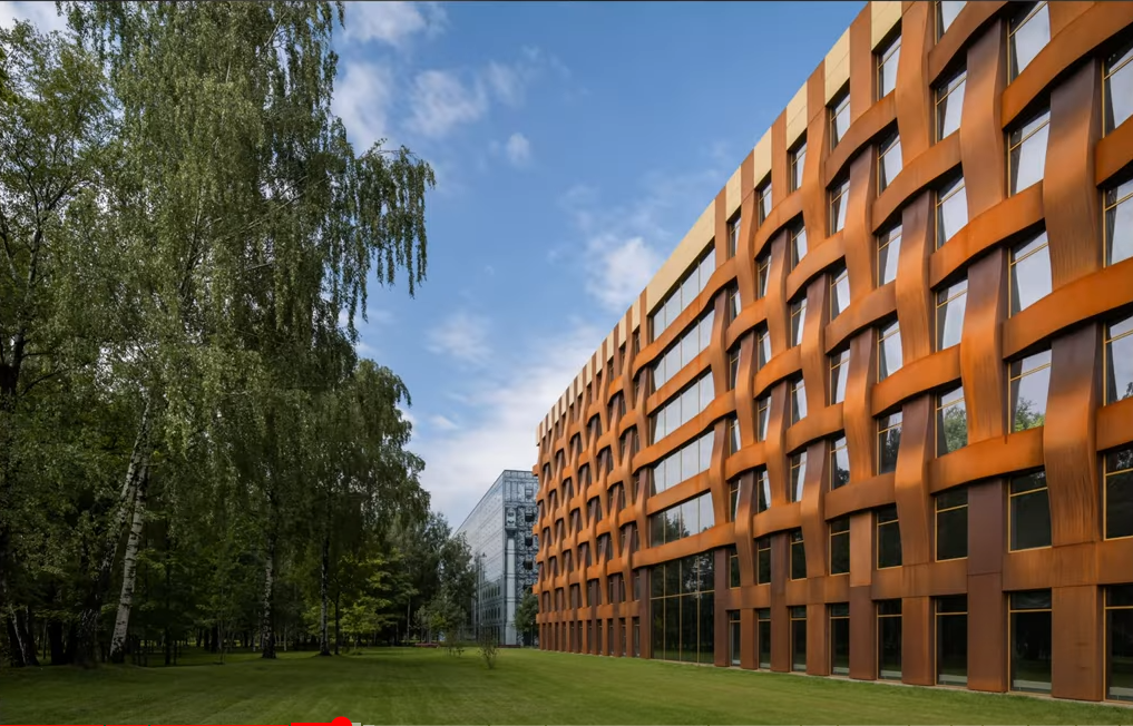 Оформление фасадов сталью corten