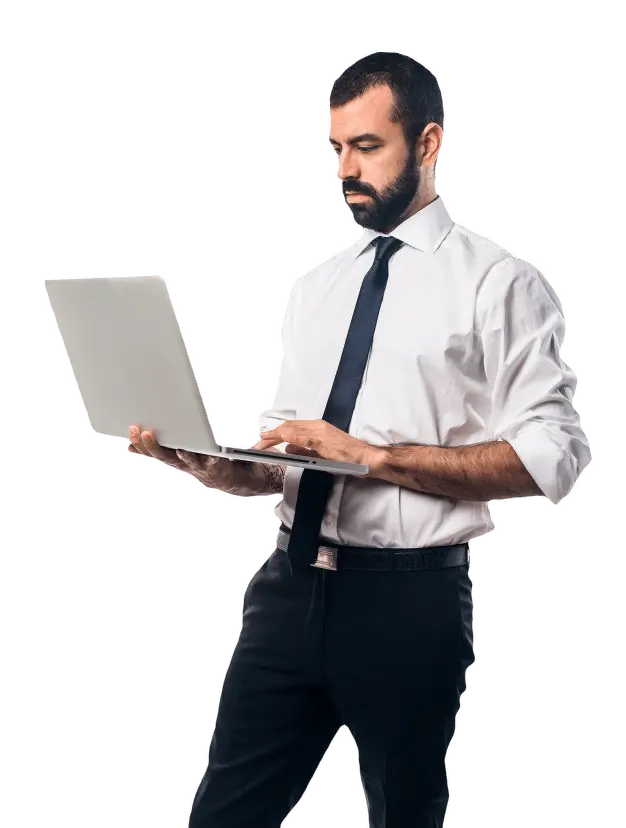 Мужчина с ноутбуком