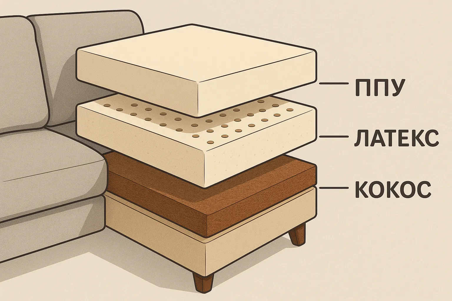 Состав дивана