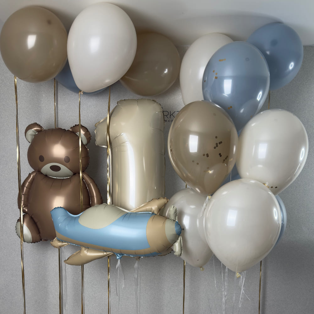 Цифра, Мишка, Самолетик и стильные шарики