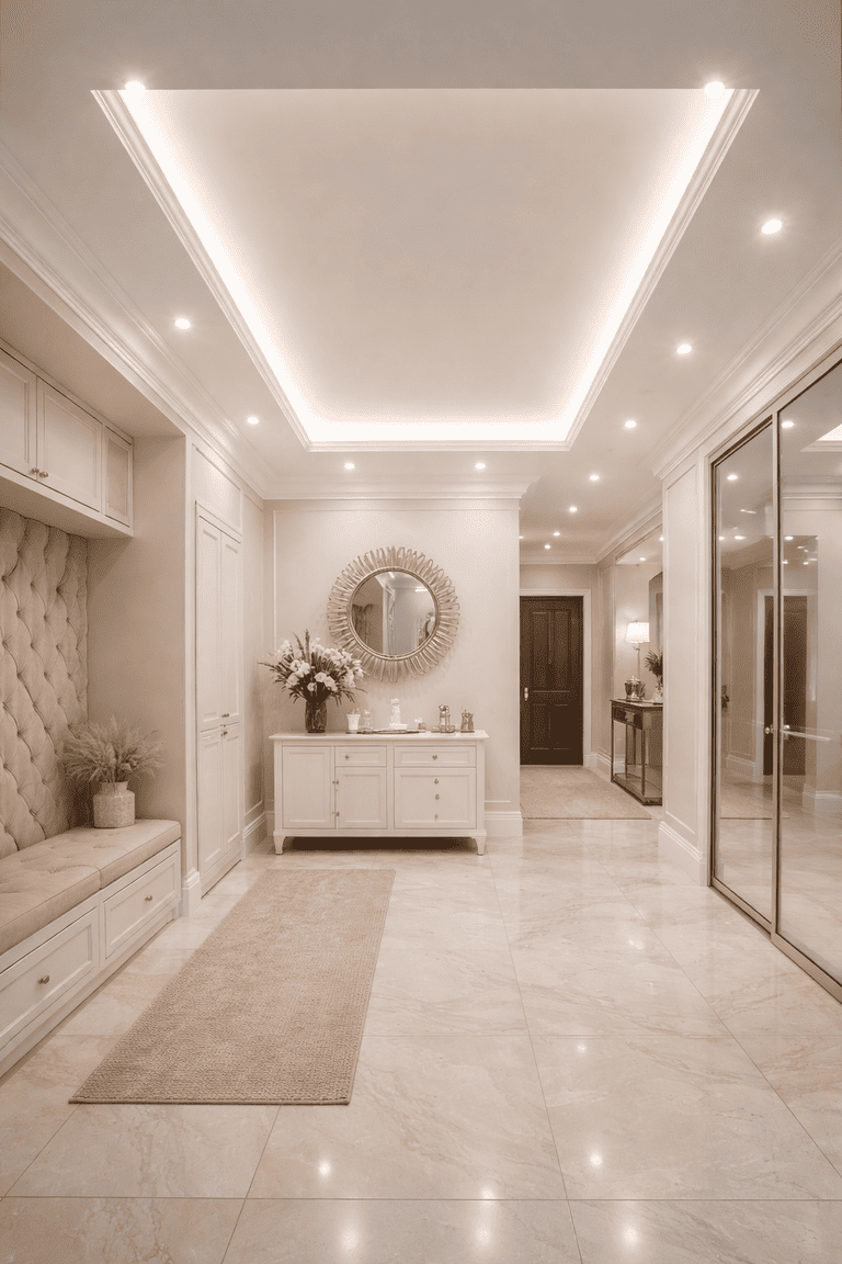 натяжной потолок с точечными светильниками с точечными светильниками