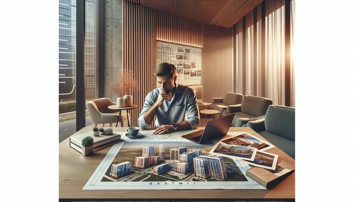 Предприниматель рассматривает карту Батуми и план бизнеса