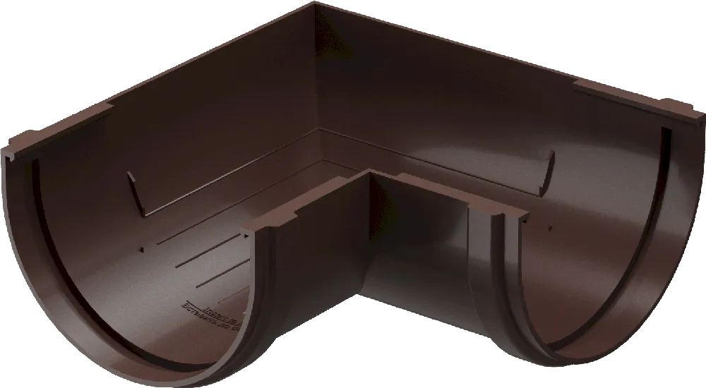 Угол жёлоба универсальный 90° d120 мм Docke Standard, Тёмно-коричневый (RAL8019)